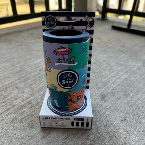 NEW Life Is Good  4 in 1 Beverage Can Cooler Beach Life Design